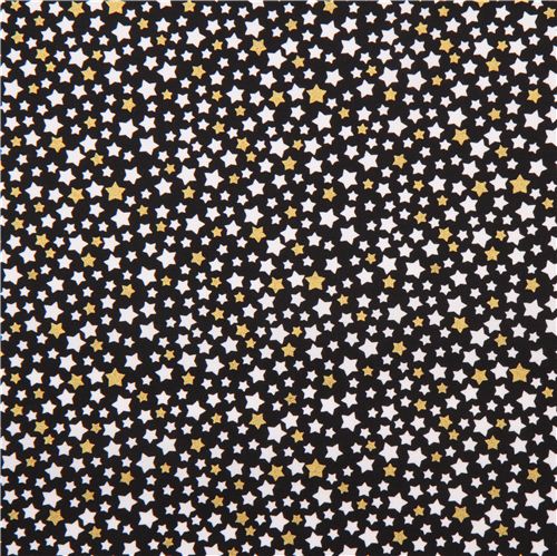 Black and Gold Star Fabric Button Push Pin Set Decorative 