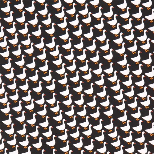 black goose duck fabric Urban Zoologie by Robert Kaufman USA 3