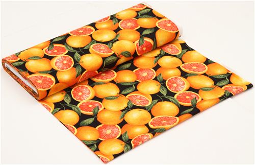 schwarzer Grapefruit Obst Stoff von Timeless Treasures 3