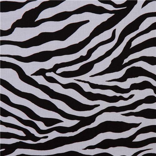 black grey zebra animal skin print Michael Miller fabric - modeS4u