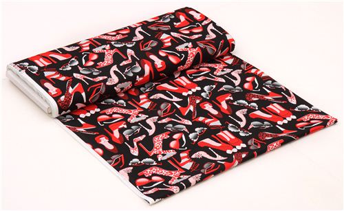 black high heels shoe fabric by Henry Glass 4