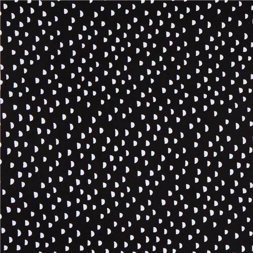 black knit fabric with white semi circle shape by Cotton and Steel ...