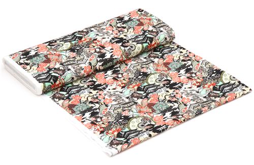 black light green character flower anime Manga fabric Trans-Pacific Textiles 4