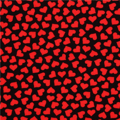 black mini hearts fabric by Robert Kaufman from the USA Fabric by ...