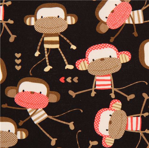 black monkey animal fabric Timeless Treasures USA 1
