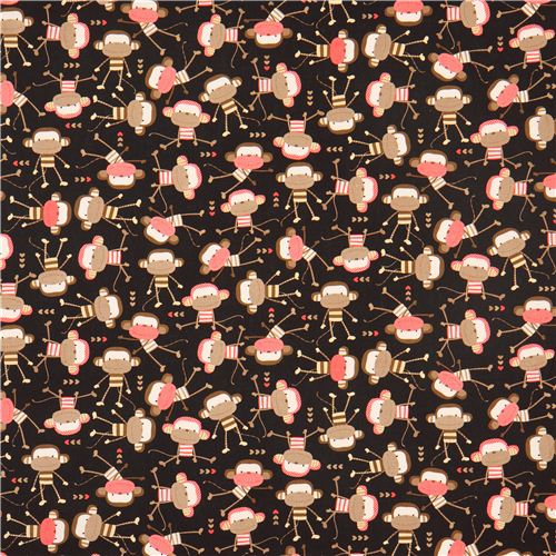 black monkey animal fabric Timeless Treasures USA 2