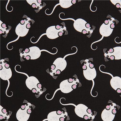 black mouse fabric by Timeless Treasures USA Animal Fabric Fabric