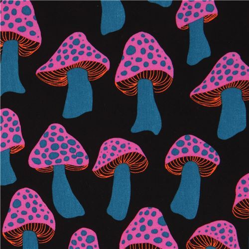 black mushroom Rayon fabric by Cotton and Steel Fabric by Cotton