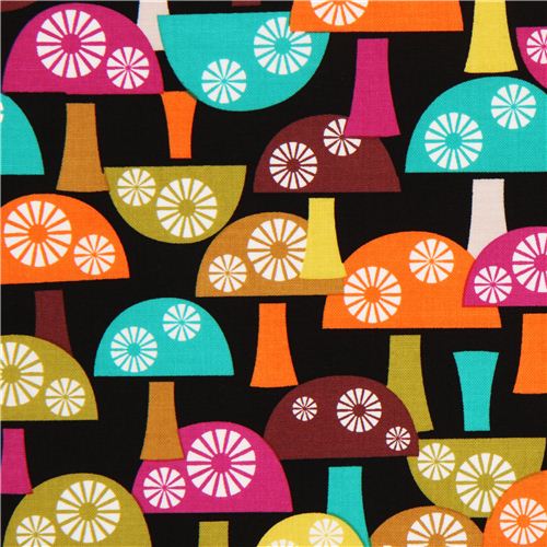 black mushroom fabric Michael Miller from the USA 1