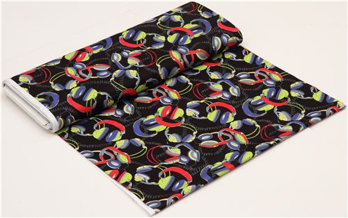 black music headphones fabric by Timeless Treasures 3