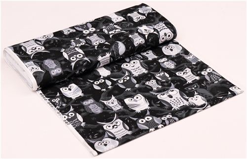 black night owl fabric Nite Owls by Judy Hansen 4