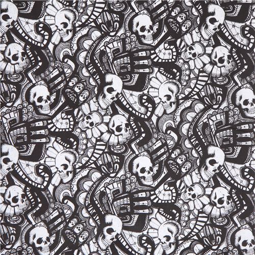 black off-white Alexander Henry fabric skull The Catacombs 2