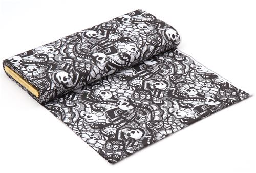 black off-white Alexander Henry fabric skull The Catacombs 3