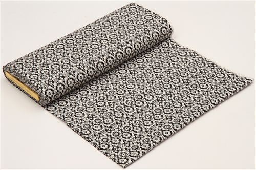 black ornament fabric by Alexander Henry white patterns 3