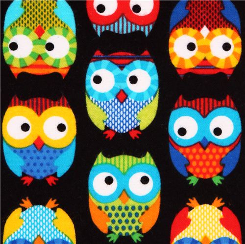 black owl flannel fabric by Timeless Treasures - modeS4u