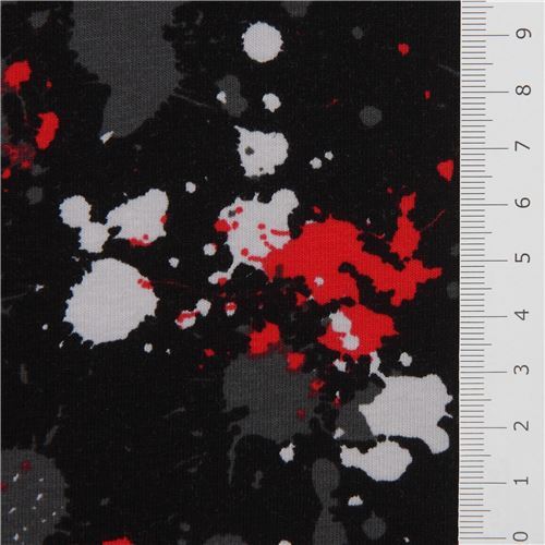 black paint splatter knit fabric by Stof Fabrics modeS4u