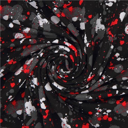 black paint splatter knit fabric by Stof Fabrics modeS4u