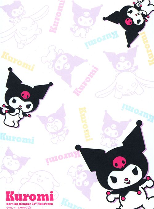 black pink Kuromi rabbit Memo Pad Halloween - Memo Pads - Stationery ...