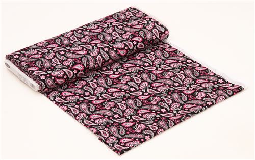 black pink paisley ornament design fabric Marseille Blank Quilting USA ...