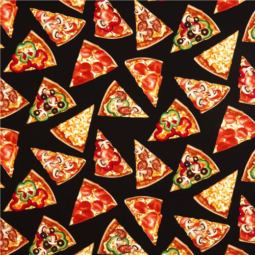 schwarzer Pizza St�cke Stoff von Timeless Treasures USA 2