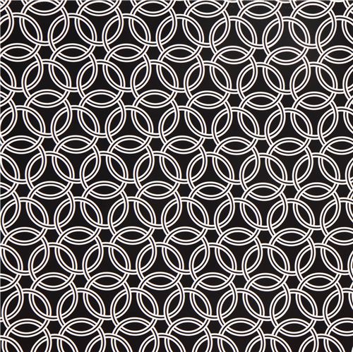 black ring pattern cotton sateen fabric Michael Miller 2