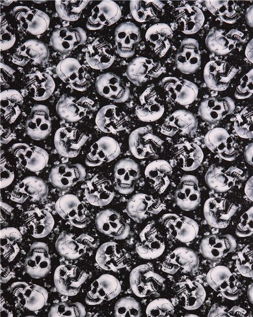 black skull fabric by Timeless Treasures 'Wicked' 3