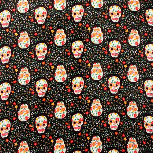 black skull minky fabric Latin Traditions fleece plush USA 2