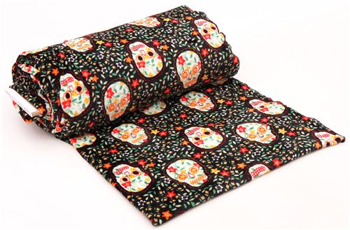 black skull minky fabric Latin Traditions fleece plush USA 3