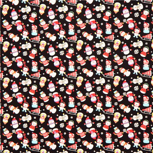 black snowman Christmas fabric by Trans-Pacific Textiles 2