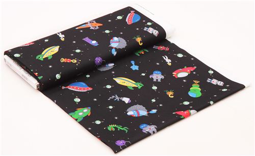 black space alien fabric Mission Space Quilting Treasures 3