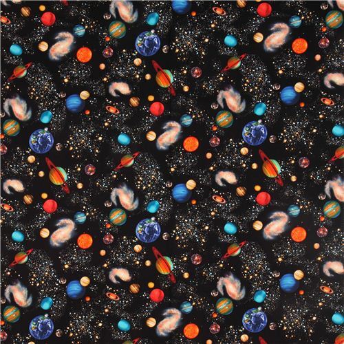 black space fabric with planets by Timeless Treasure - modeS4u