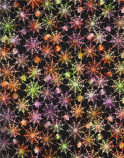 black spider web fabric by Timeless Treasures 'Spiders Batik' 3