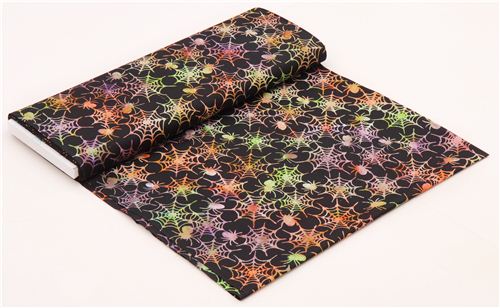 black spider web fabric by Timeless Treasures 'Spiders Batik' 4