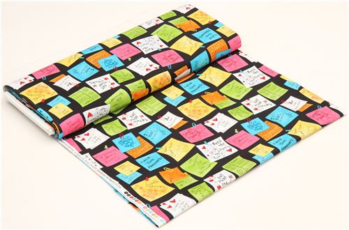black sticky notes post it fabric Timeless Treasures USA 3