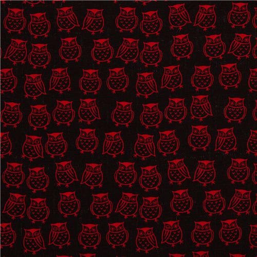 black structured owl fabric by Cosmo from Japan 2