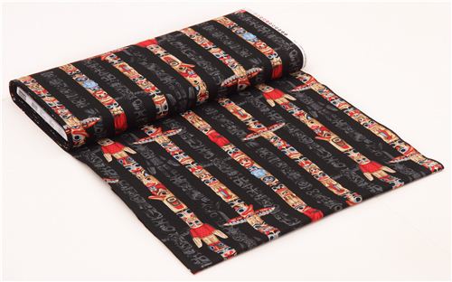 schwarzer Totempfahl Indianer Kunst Stoff von Timeless Treasures USA 4