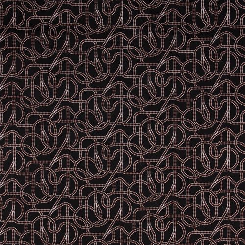 schwarzer Zug Gleis & Schienen Stoff von Timeless Treasures USA 4