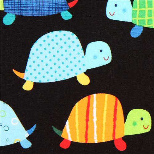 black turtle animal fabric Timeless Treasures USA 1