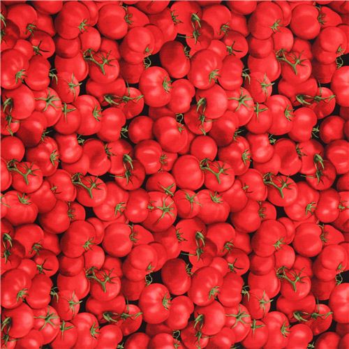 black vegetable tomato fabric Timeless Treasures USA 2
