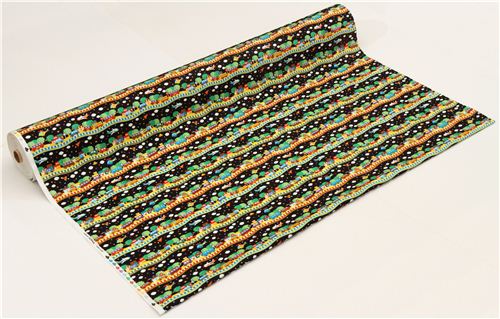 black vehicle stripe oxford fabric for boys Kokka Japan 3
