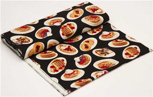 schwarzer Waffel Stoff von Timeless Treasures USA 3