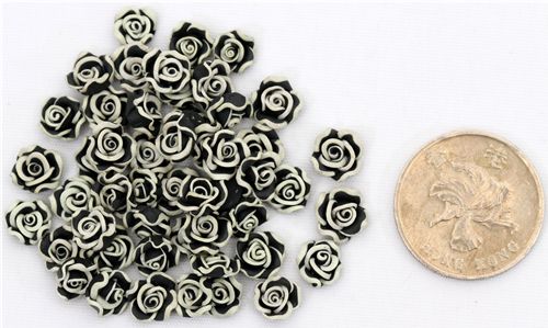 Blackwhite miniature roses deco 5 pcs  miniature items  hobby Blackwhite miniature roses deco 5 pcs  miniature items  hobby