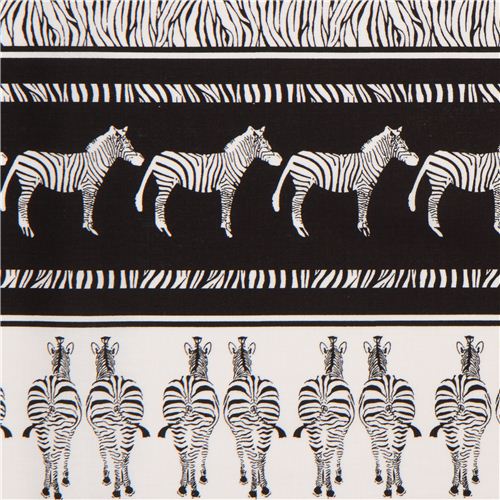 schwarz-weier Zebra Stoff von Timeless Treasures USA 1
