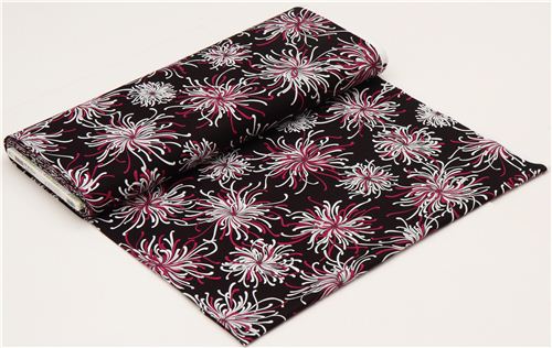 black wild petals fabric par Robert Kaufman USA 3