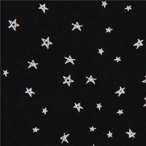 black with small white star knit fabric Dear Stella - modeS4u