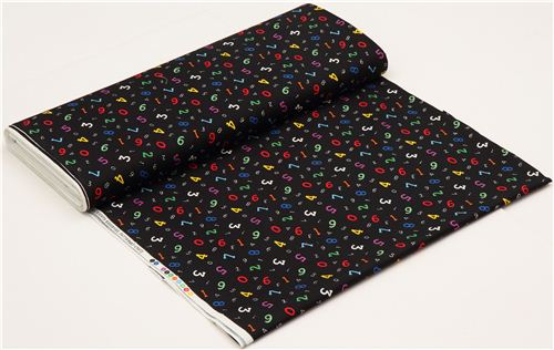 blackTimeless Treasures numbers fabric 3