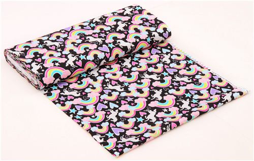 blackUnicorn & Rainbow fabric by Timeless Treasures 3