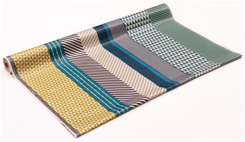 block yellow-blue ni-co geometric laminate echino fabric 3