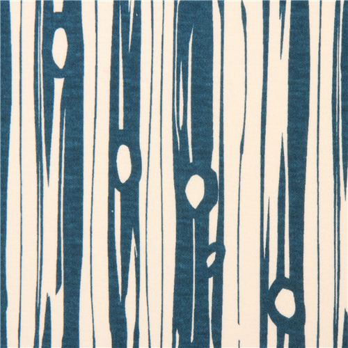 blue 'Bear Bois' tree stripes birch knit organic fabric from the USA ...