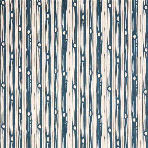 blue 'Bear Bois' tree stripes birch knit organic fabric from the USA ...